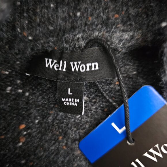 Well Worn New Mock Neck Knit Nep Yarn Sweater Gray Large - Picture 3 of 10